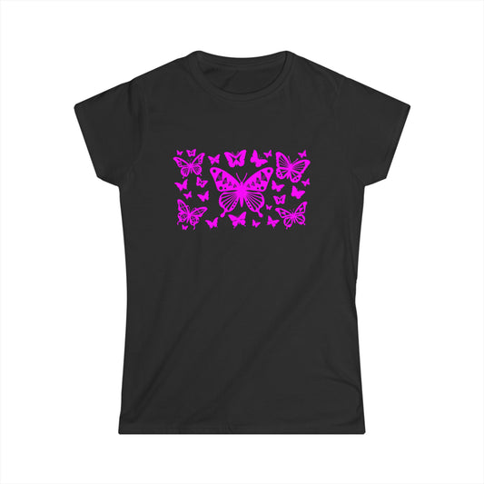 Pink Butterfly Blast Women's Softstyle Tee