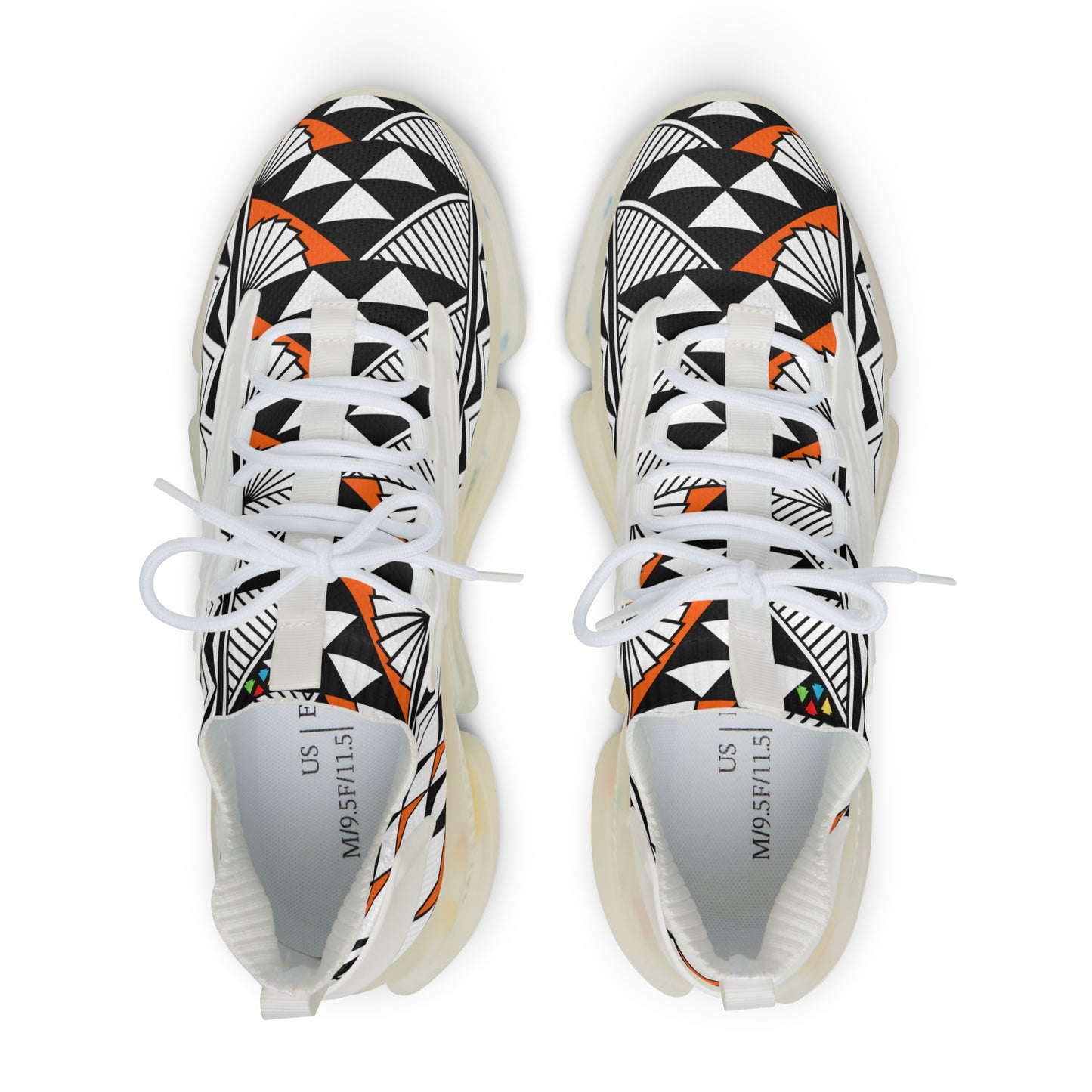 Sun and Rain in Orange Men's Mesh Sneakers