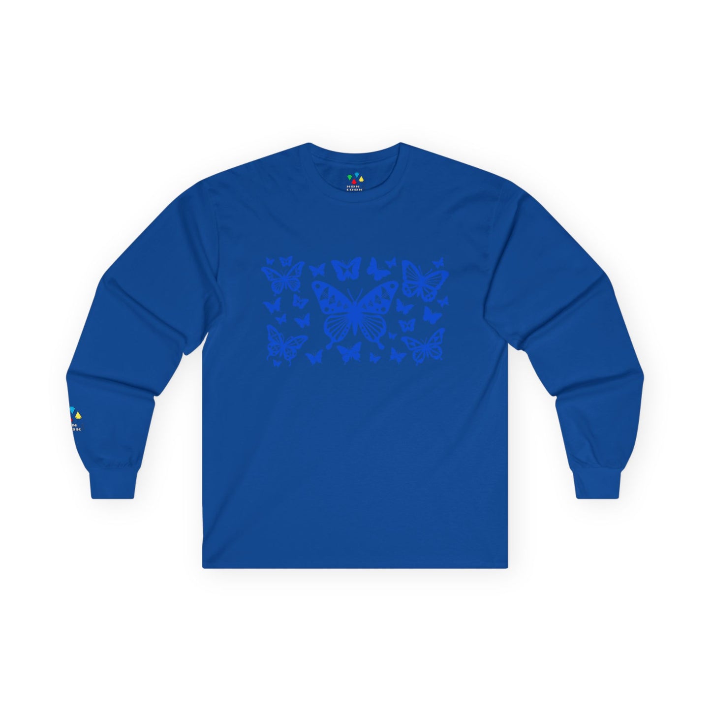 Butterfly Dance in Blue Unisex Long Sleeve Tee