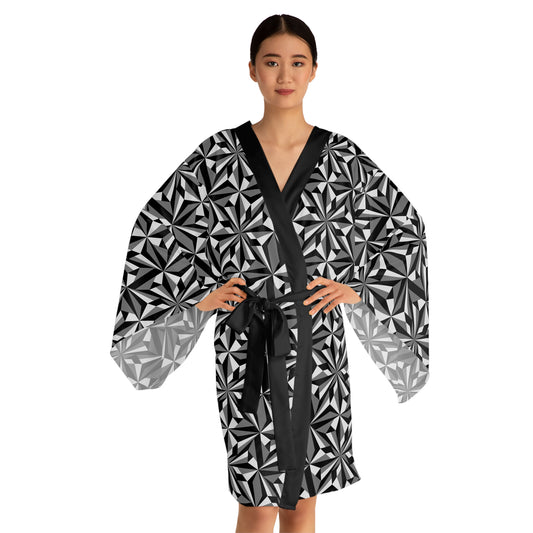 Desert Flowers in Gray Kimono Robe – Where Comfort Meets Native Grace