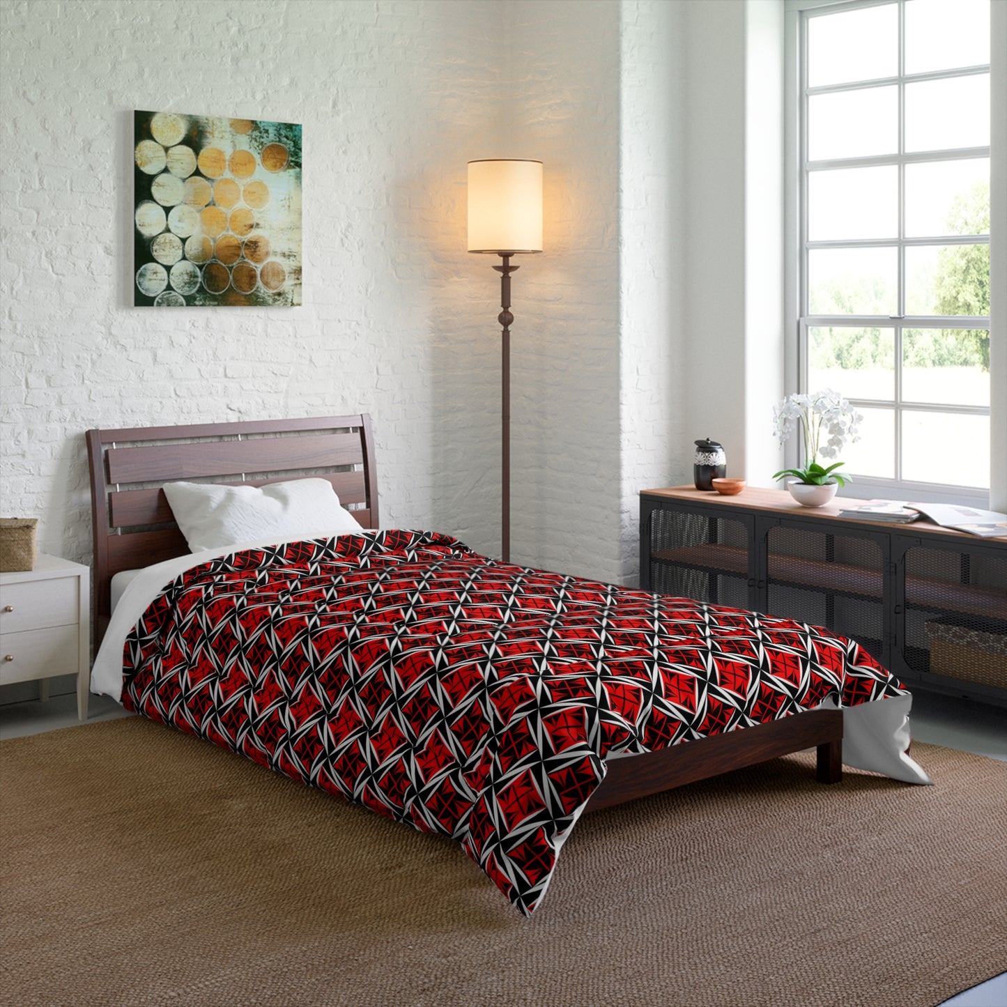 Sacred Winds in Red Comforter