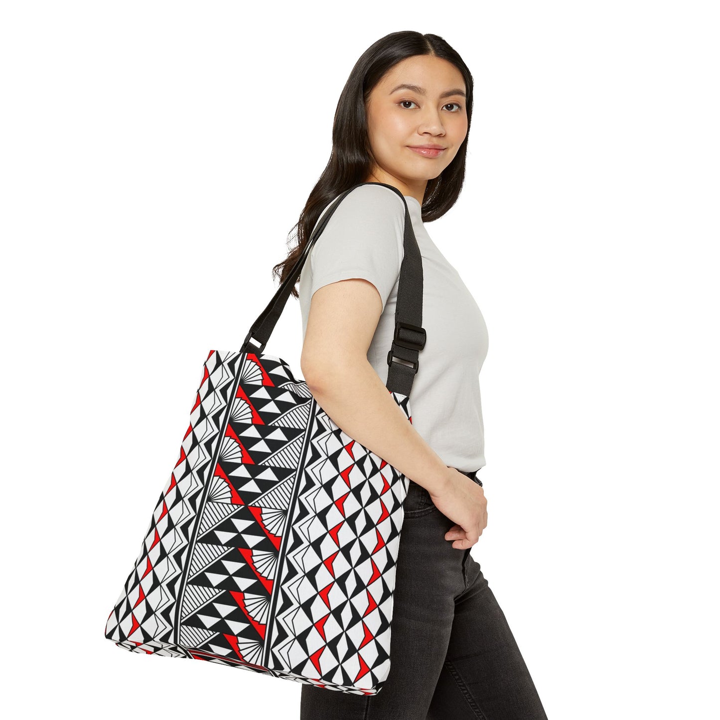 Red Native Sun and Rain Adjustable Tote Bag