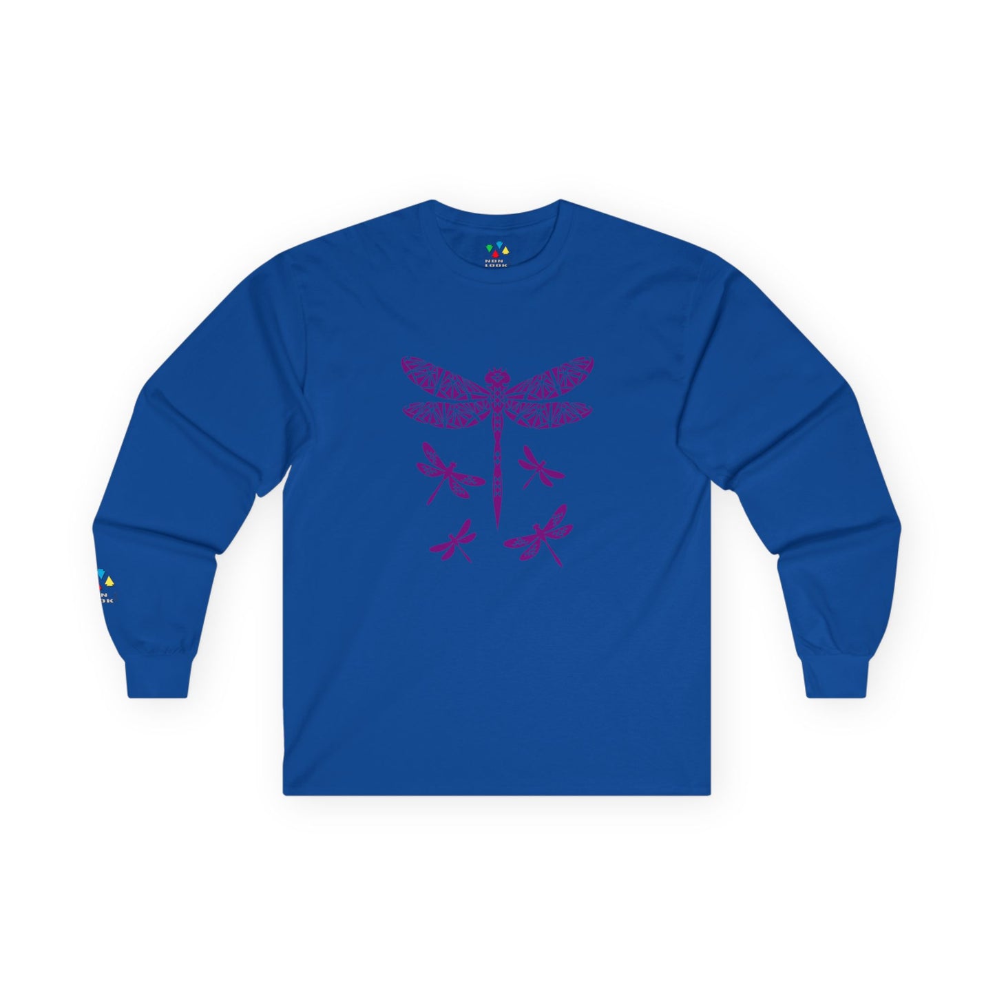 Native Dragonfly in Purple Unisex Long Sleeve Tee
