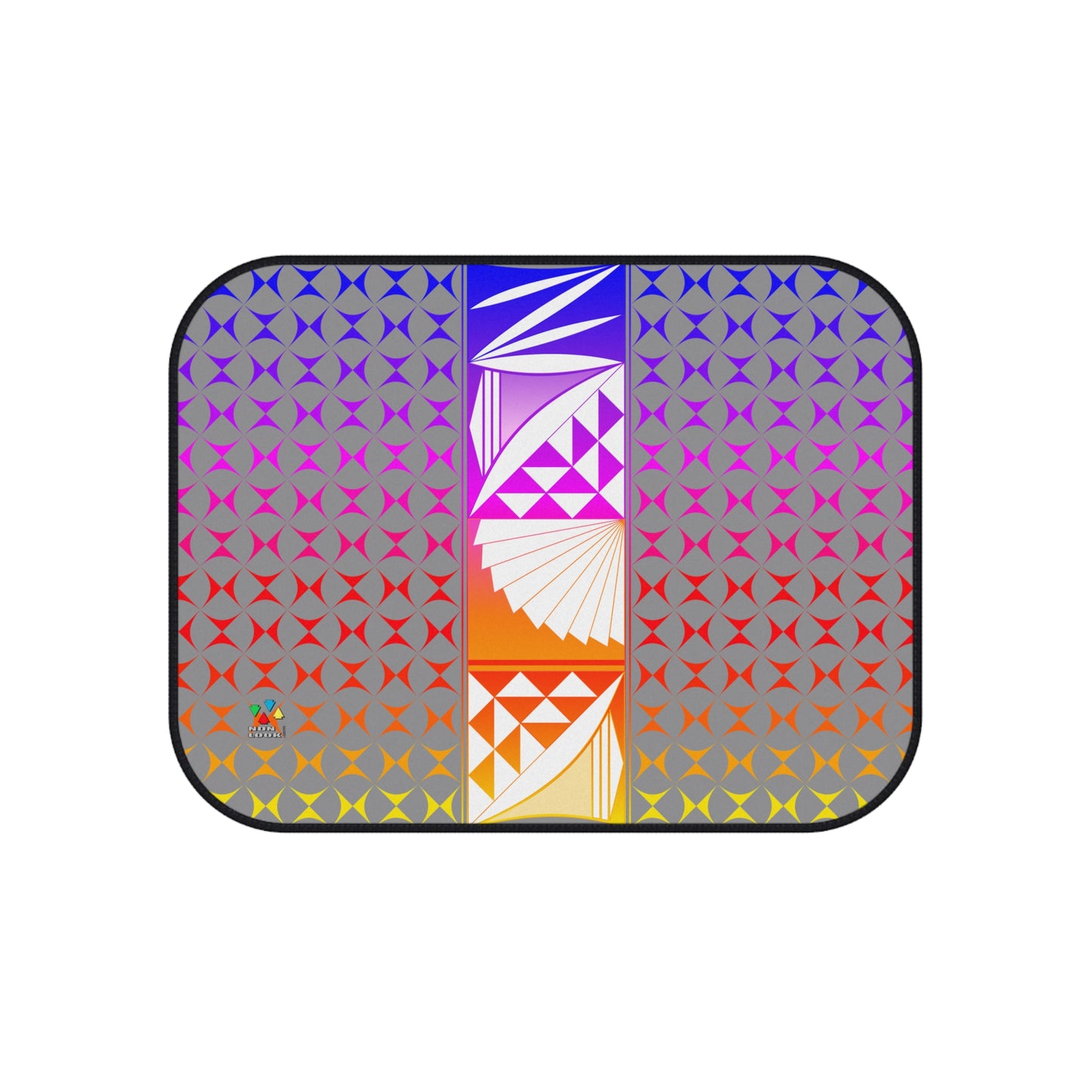 Rainbow Sunrise on Gray Car Mats (Set of 4)