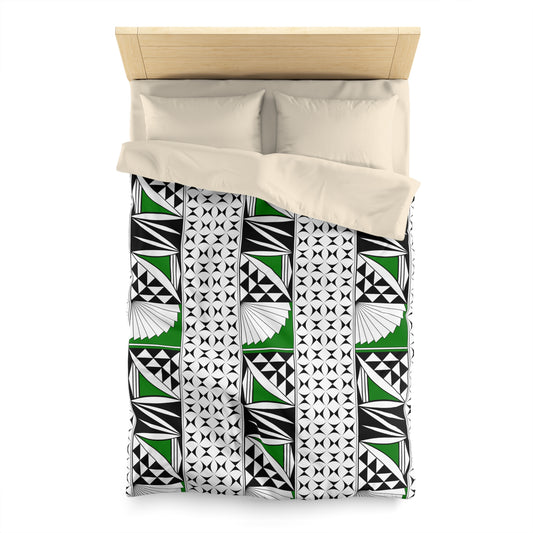 Southwest Sunrise in Green Microfiber Duvet Cover