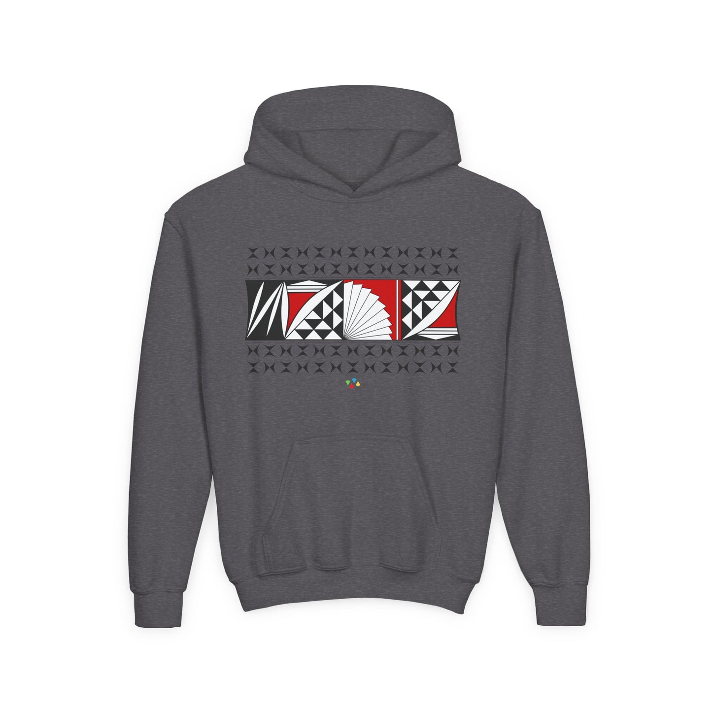 Red Southwest Sunrise Youth Heavy Blend Hooded Sweatshirt