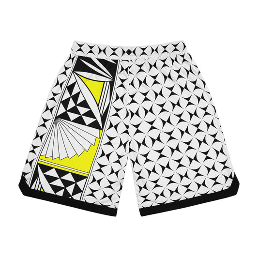 Southwest Sunrise in Yellow Basketball Rib Shorts