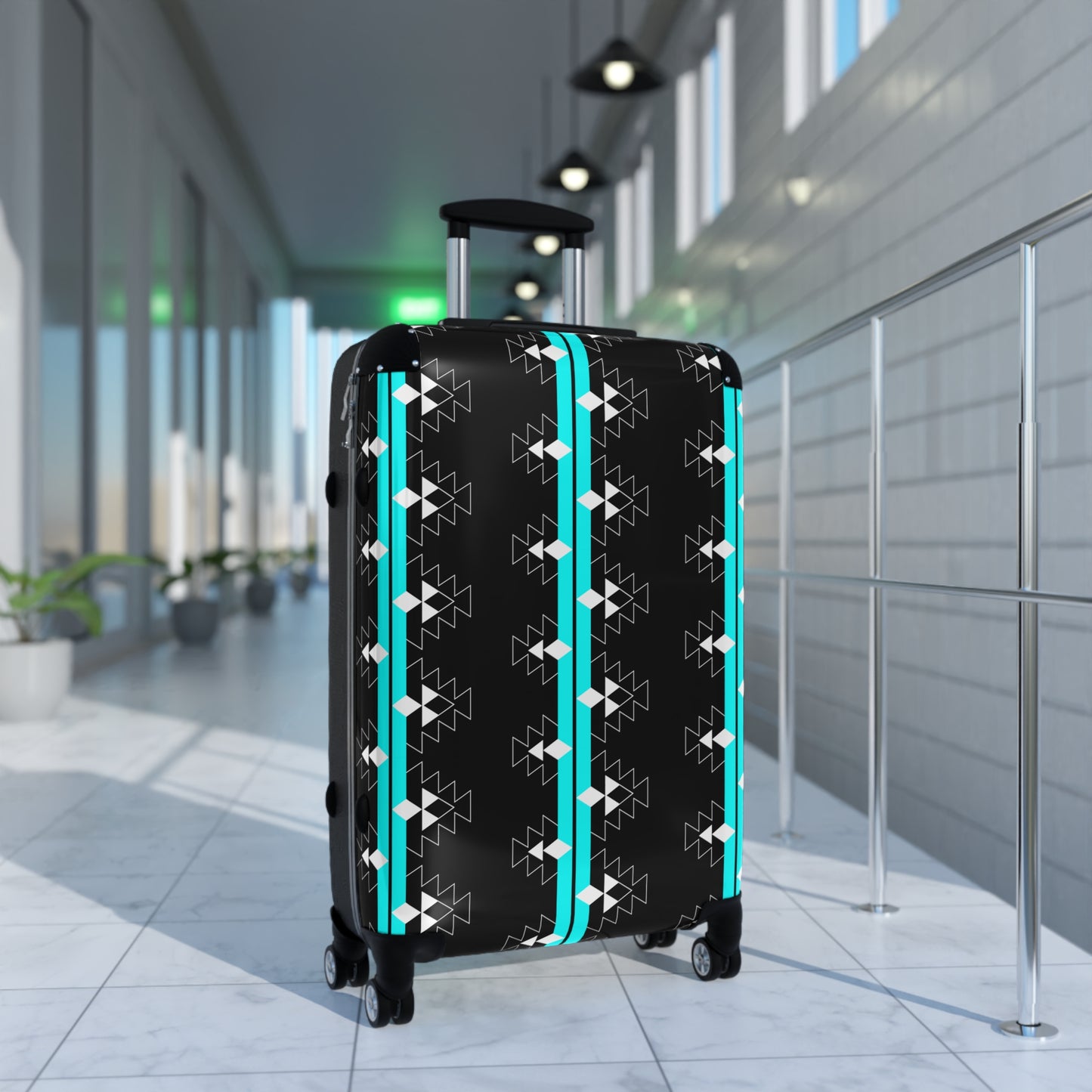 Turquoise Native Woven Stories Suitcases