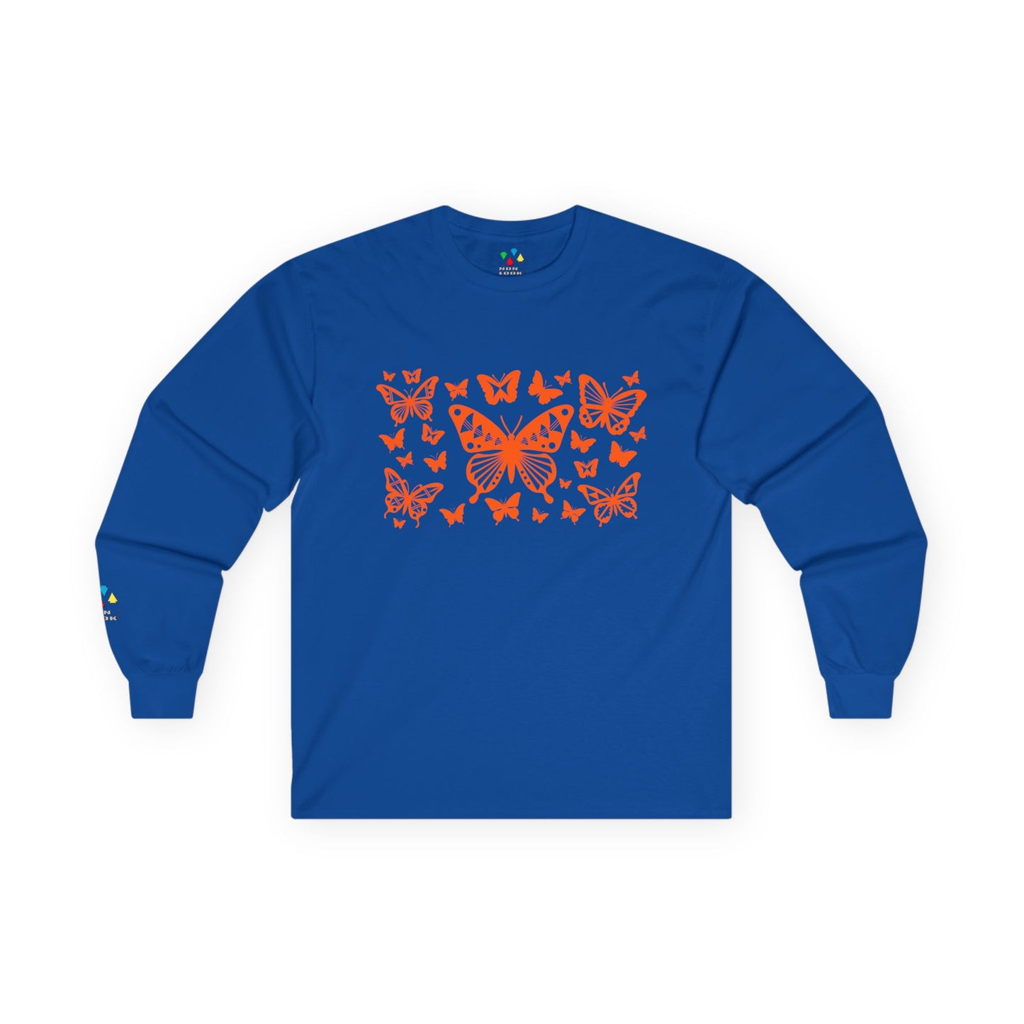 Butterfly Dance in Orange Unisex Long Sleeve Tee