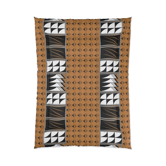 Southwest Feather Blessing on Light Brown Comforter