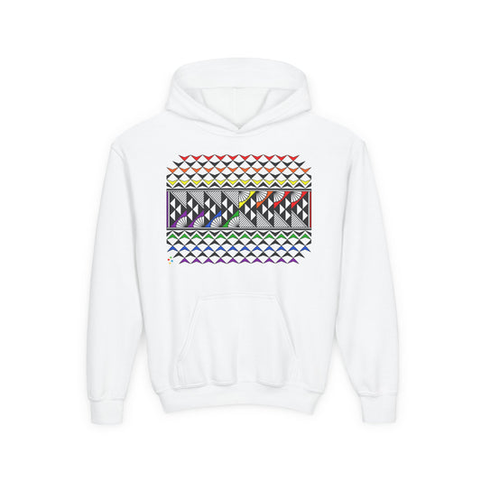 Rainbow Rain and Sun Youth Heavy Blend Hooded Sweatshirt