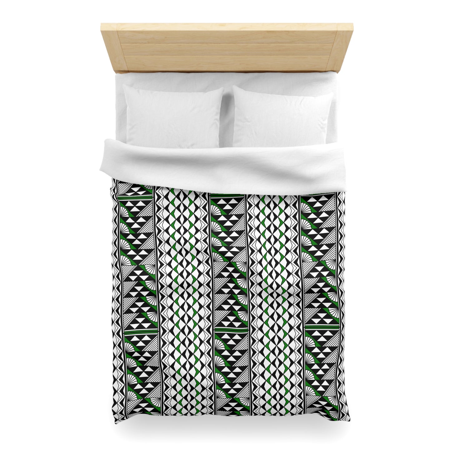 Sun and Rain in Green Microfiber Duvet Cover