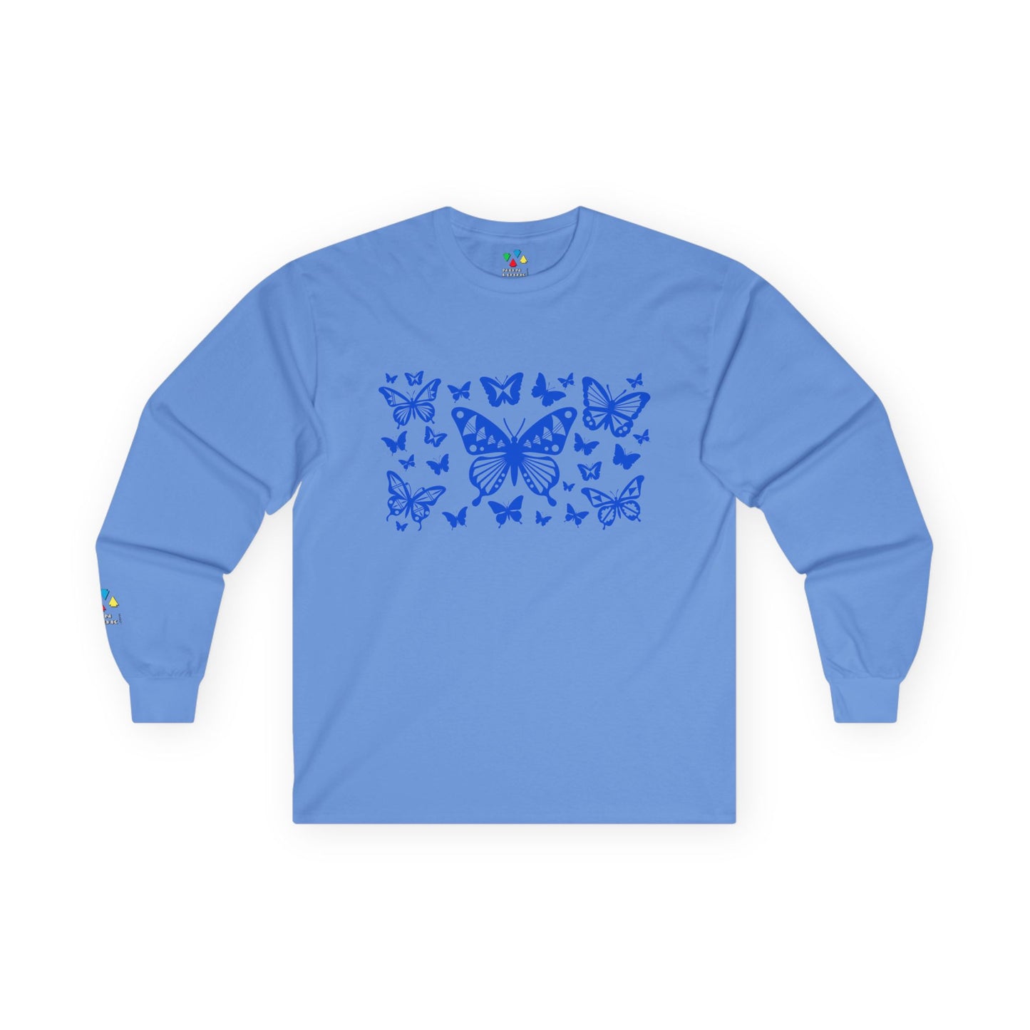 Butterfly Dance in Blue Unisex Long Sleeve Tee