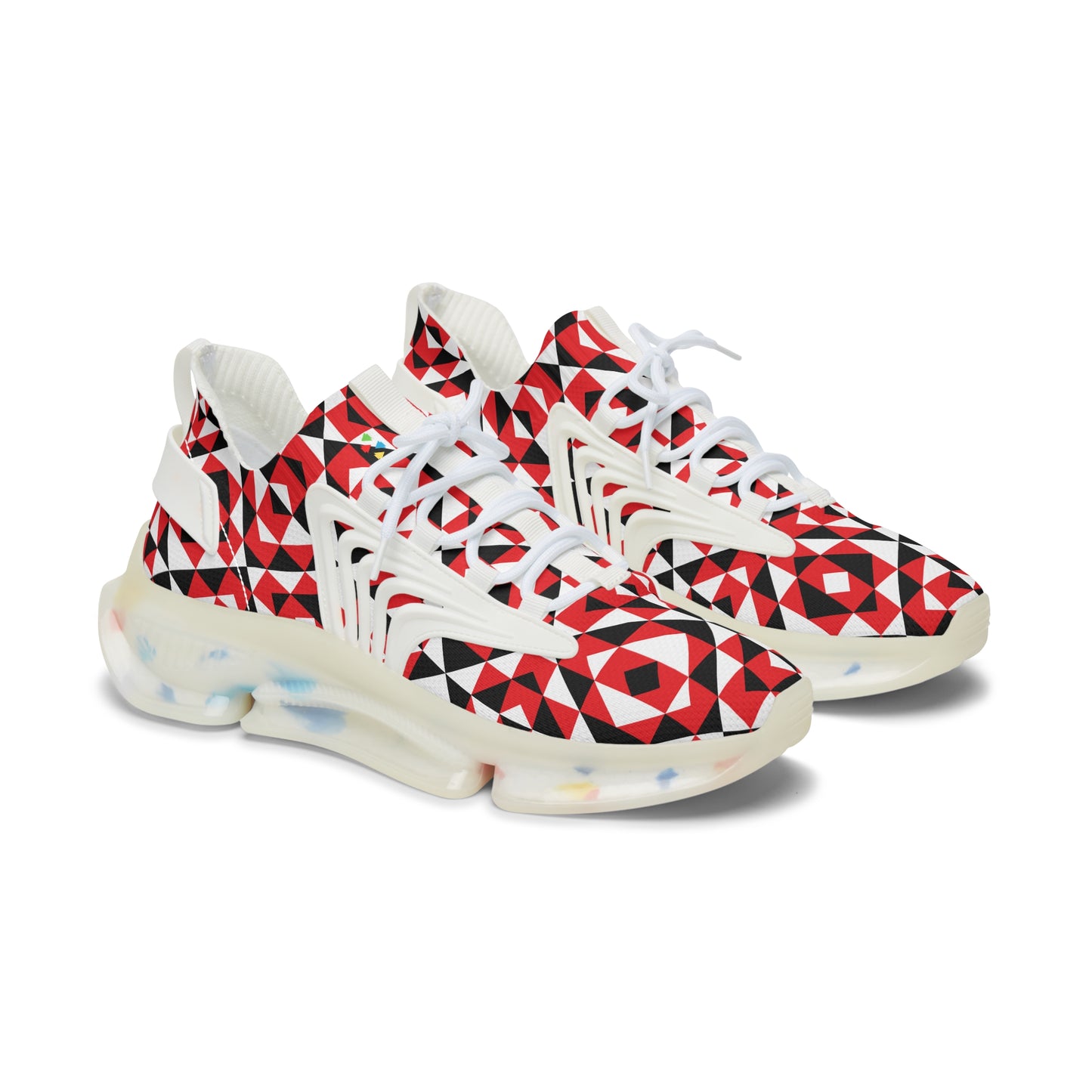 Sacred Mountains in Red Women's Mesh Sneakers