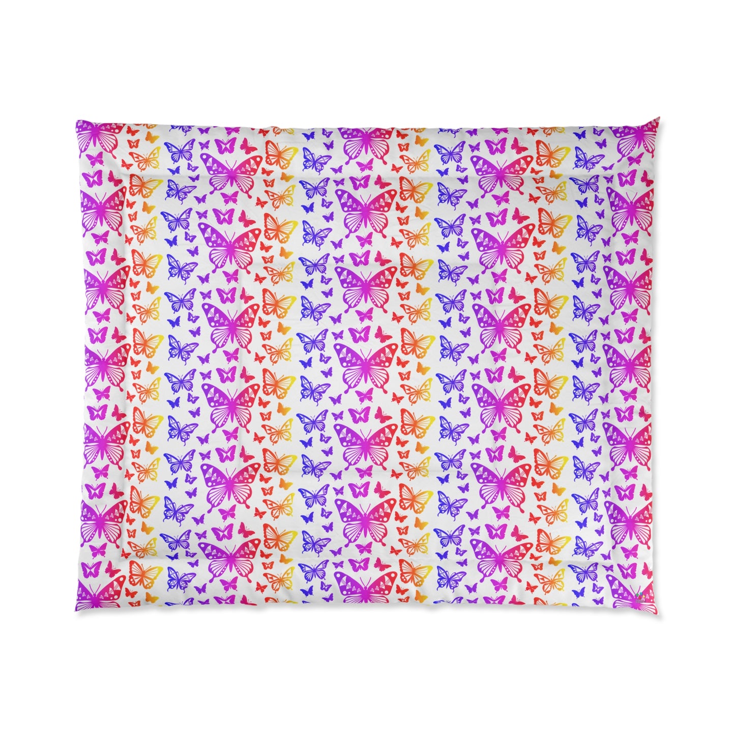 Native Butterflies on White Comforter