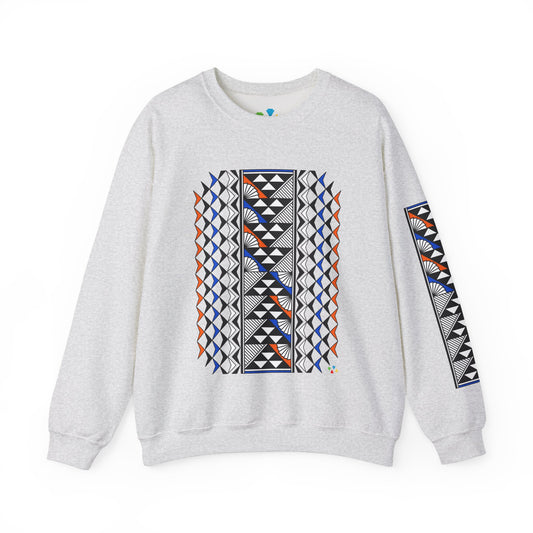 Sun and Rain in Blue/Orange Unisex Sweatshirt