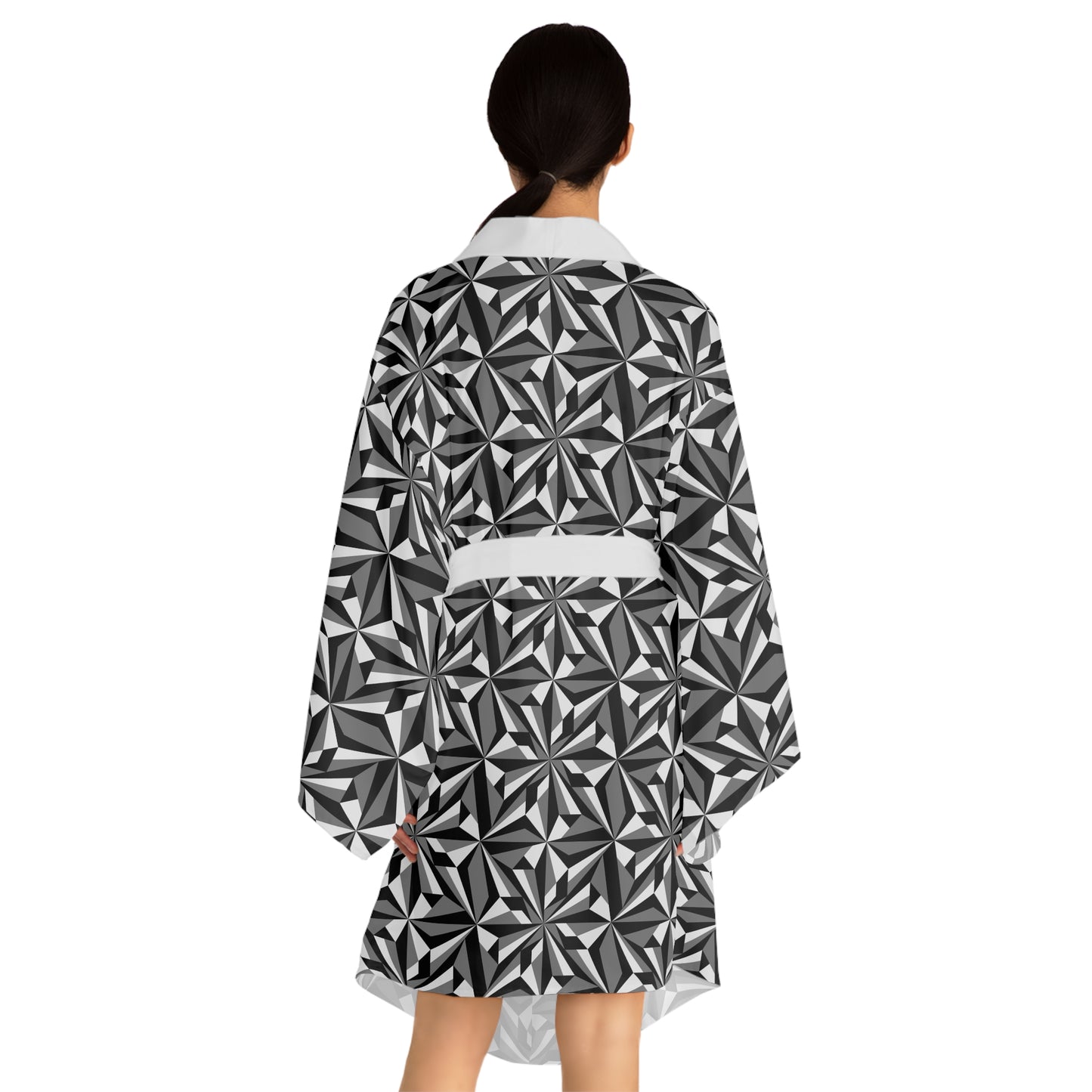 Desert Flowers in Gray Kimono Robe – Where Comfort Meets Native Grace