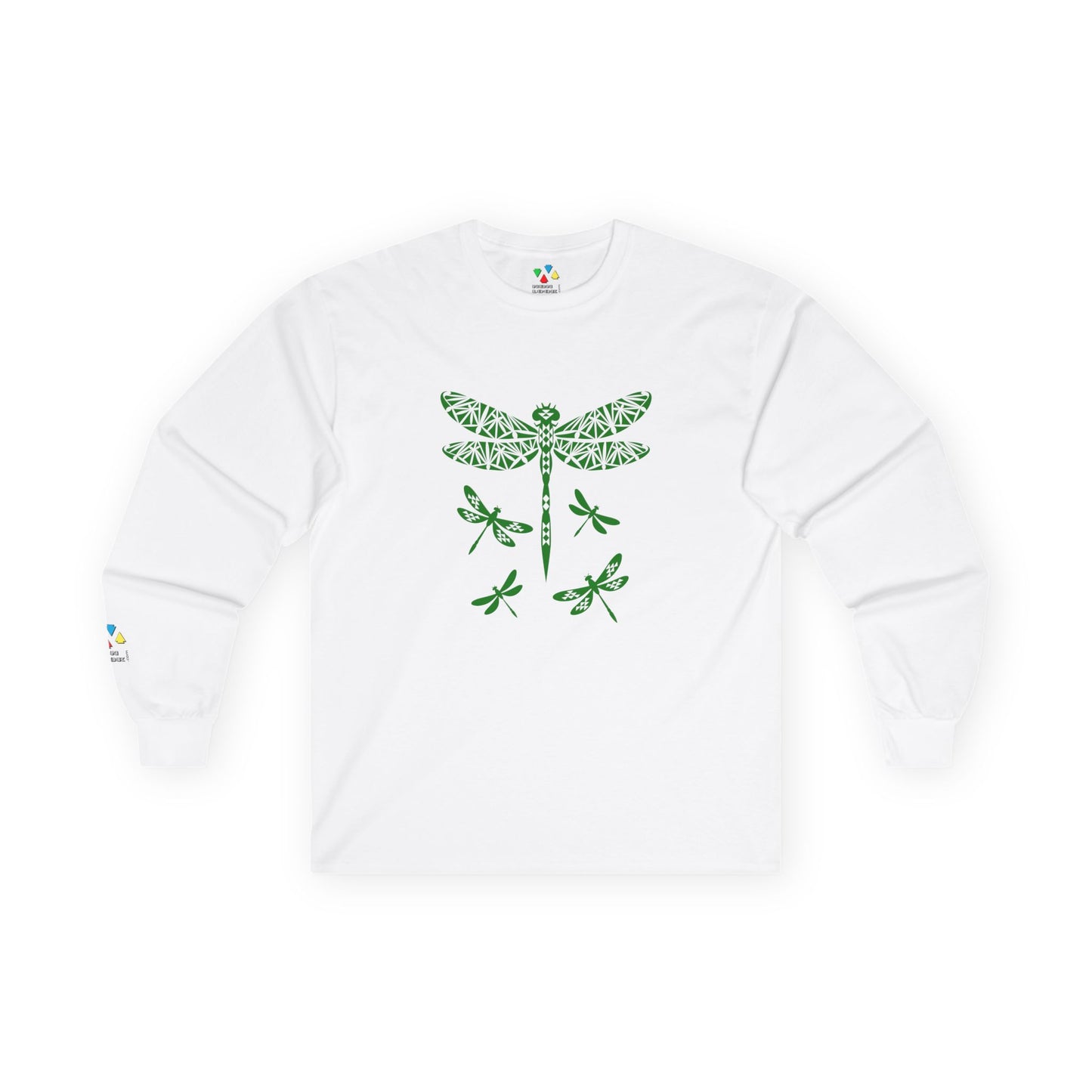 Native Dragonfly in Green Unisex Long Sleeve Tee