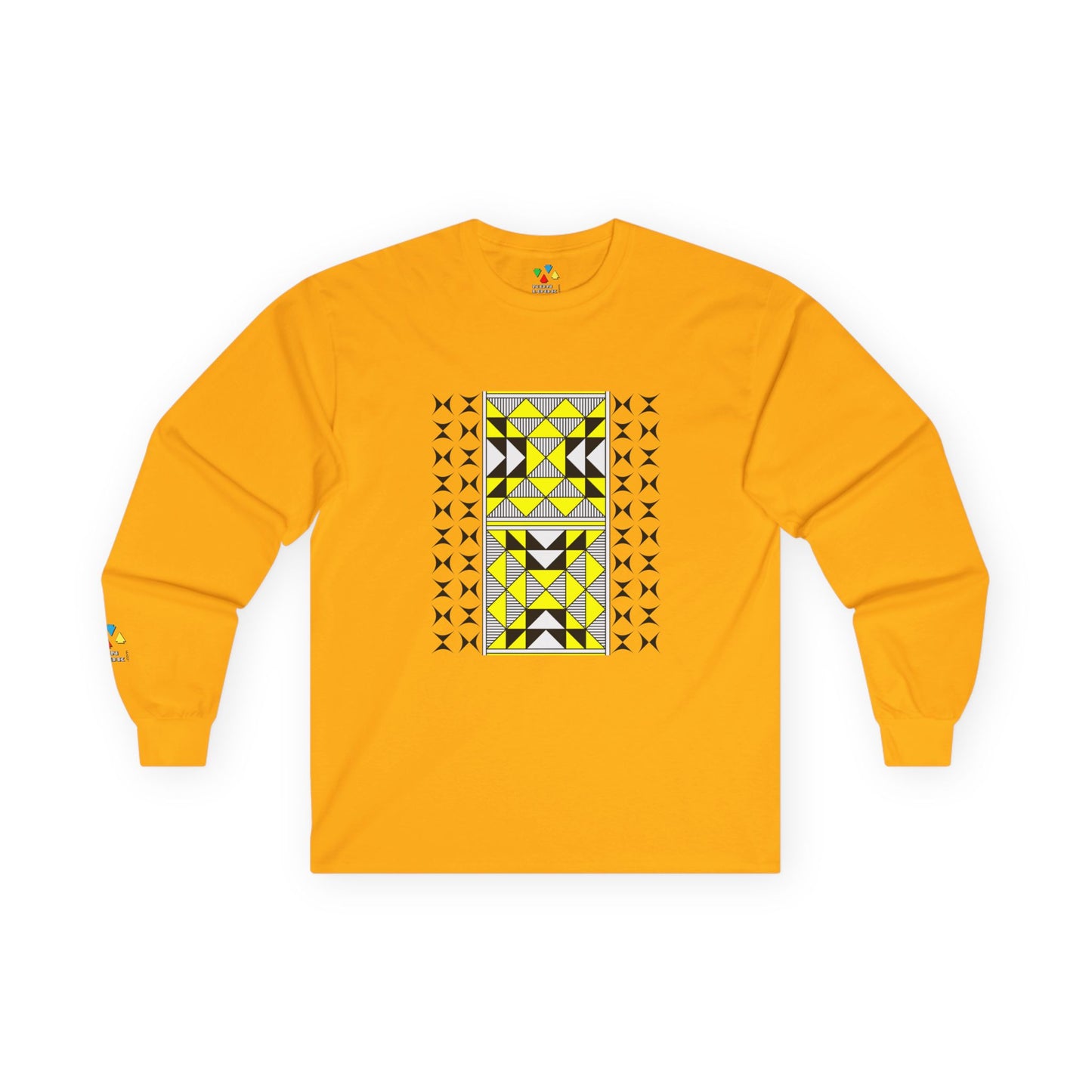 Sacred Mountains in Yellow Unisex Long Sleeve Tee