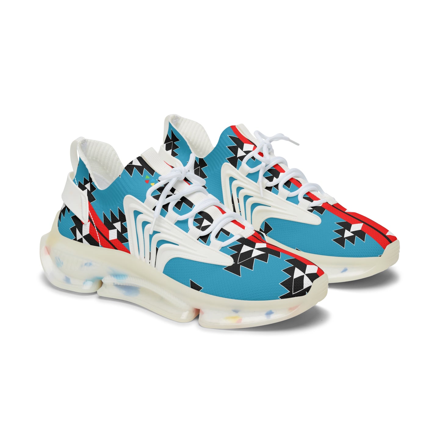 Native Woven Stories on Turquoise Women's Mesh Sneakers