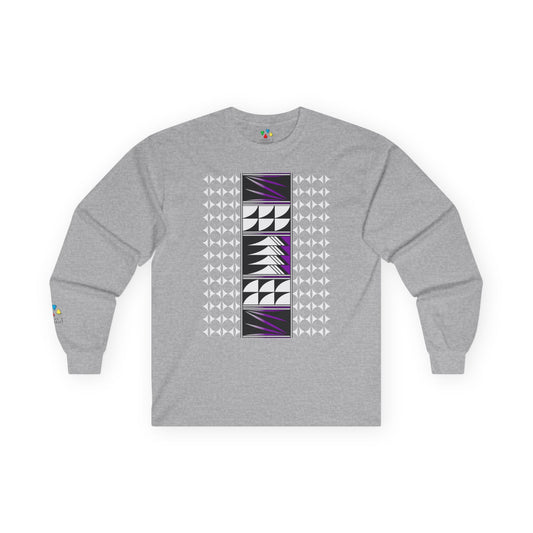 Feather Blessings in Purple Unisex Long Sleeve Tee