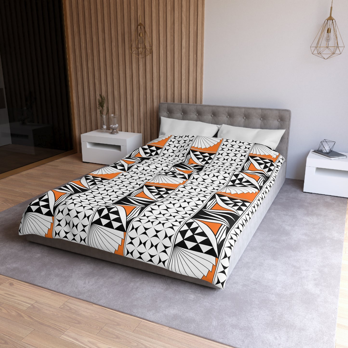 Southwest Sunrise in Orange Microfiber Duvet Cover