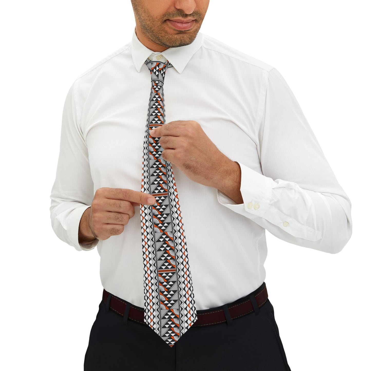 Orange Sun and Rain Necktie