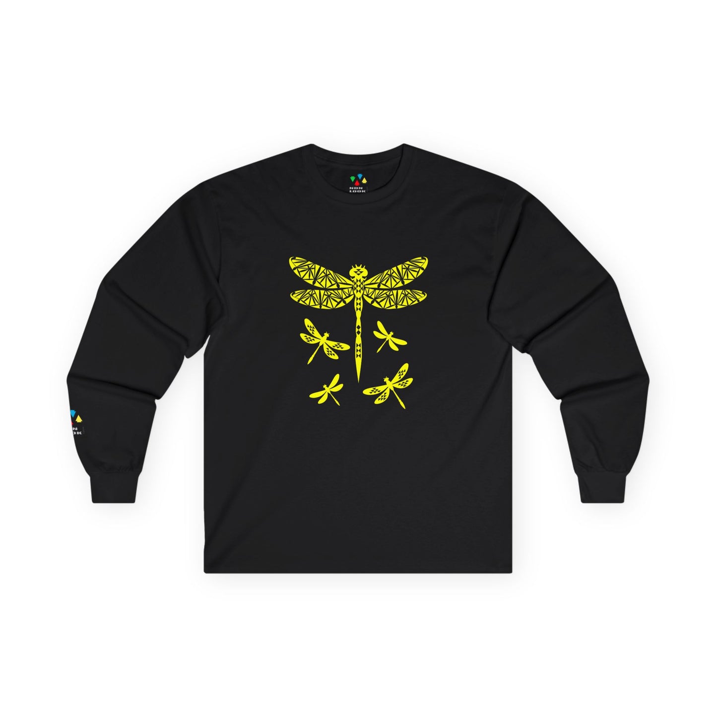 Native Dragonfly in Yellow Unisex Long Sleeve Tee