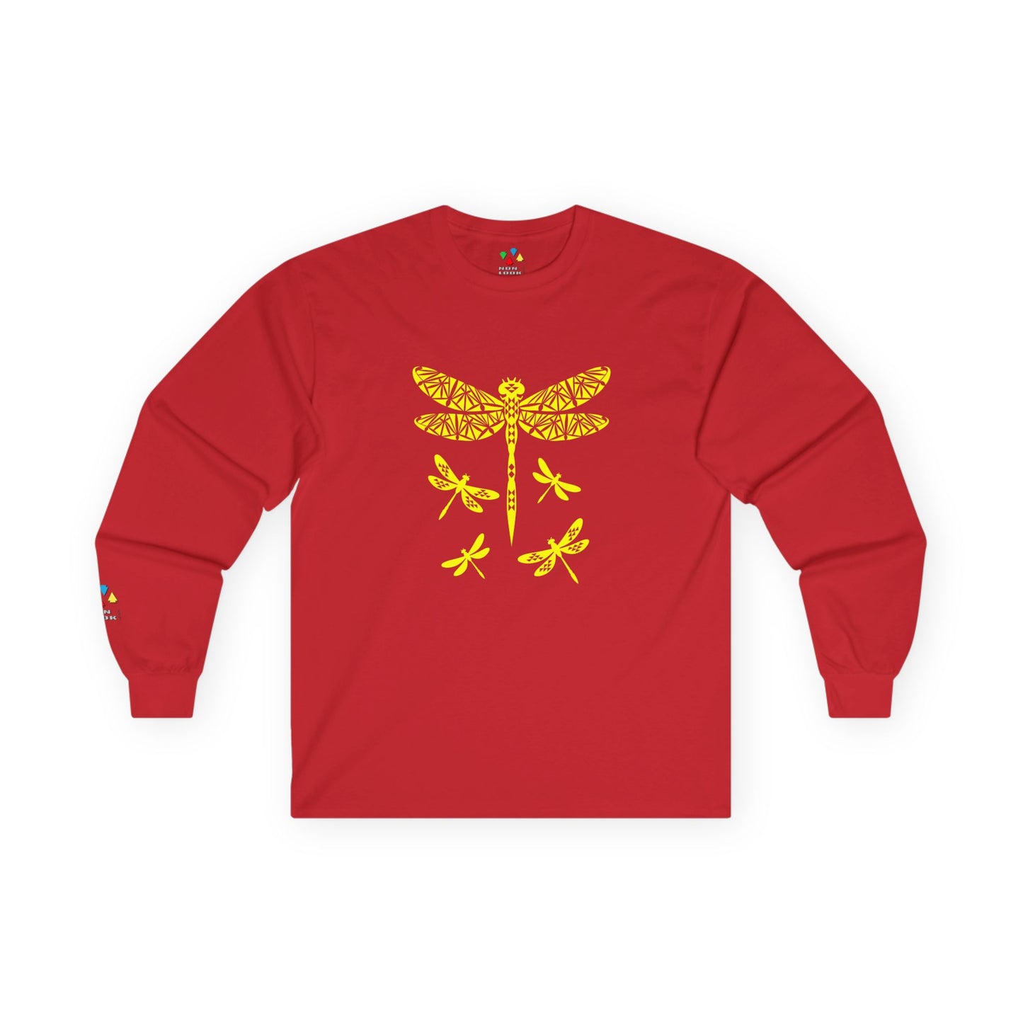 Native Dragonfly in Yellow Unisex Long Sleeve Tee