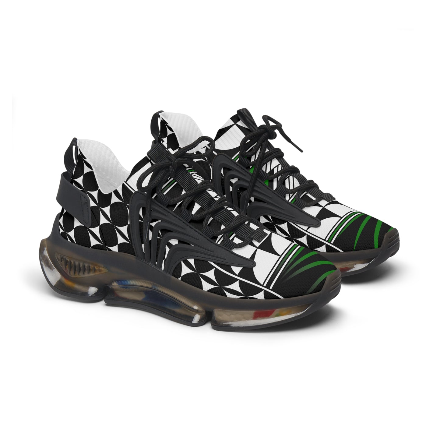 Feather Blessing in Green Women's Mesh Sneakers