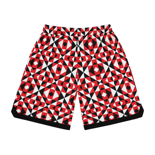 Red Sacred Mountains Basketball Rib Shorts