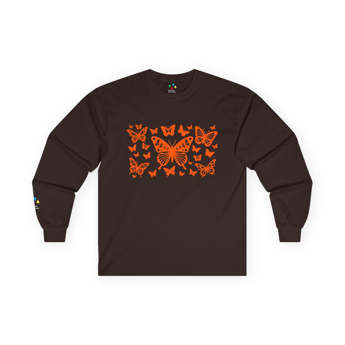 Butterfly Dance in Orange Unisex Long Sleeve Tee