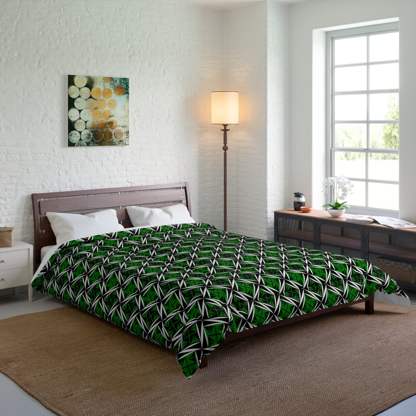 Sacred Winds in Green Comforter