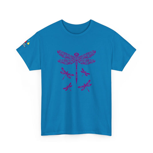 Native Dragonfly in Purple Gildan Unisex Tee