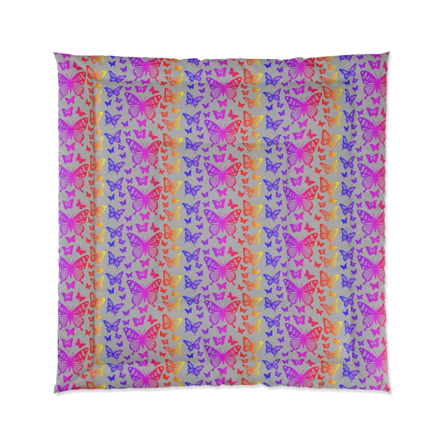 Native Butterflies on Gray Comforter