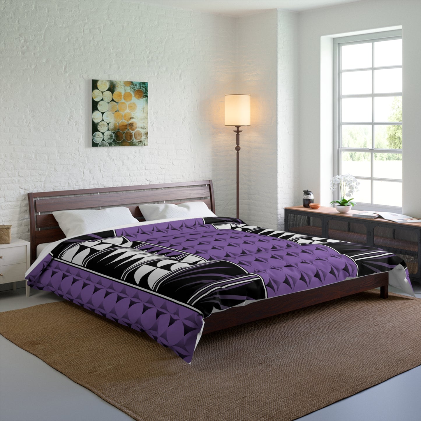 Southwest Feather Blessing on Light Purple Comforter
