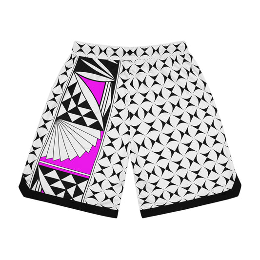 Southwest Sunrise in Pink Basketball Rib Shorts