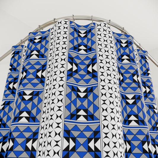 Southwest Mountains in Blue Shower Curtains