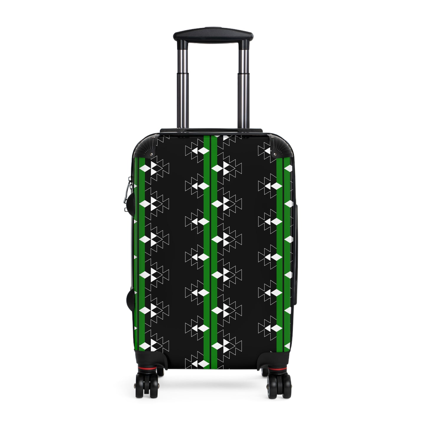 Green Native Woven Stories Suitcases