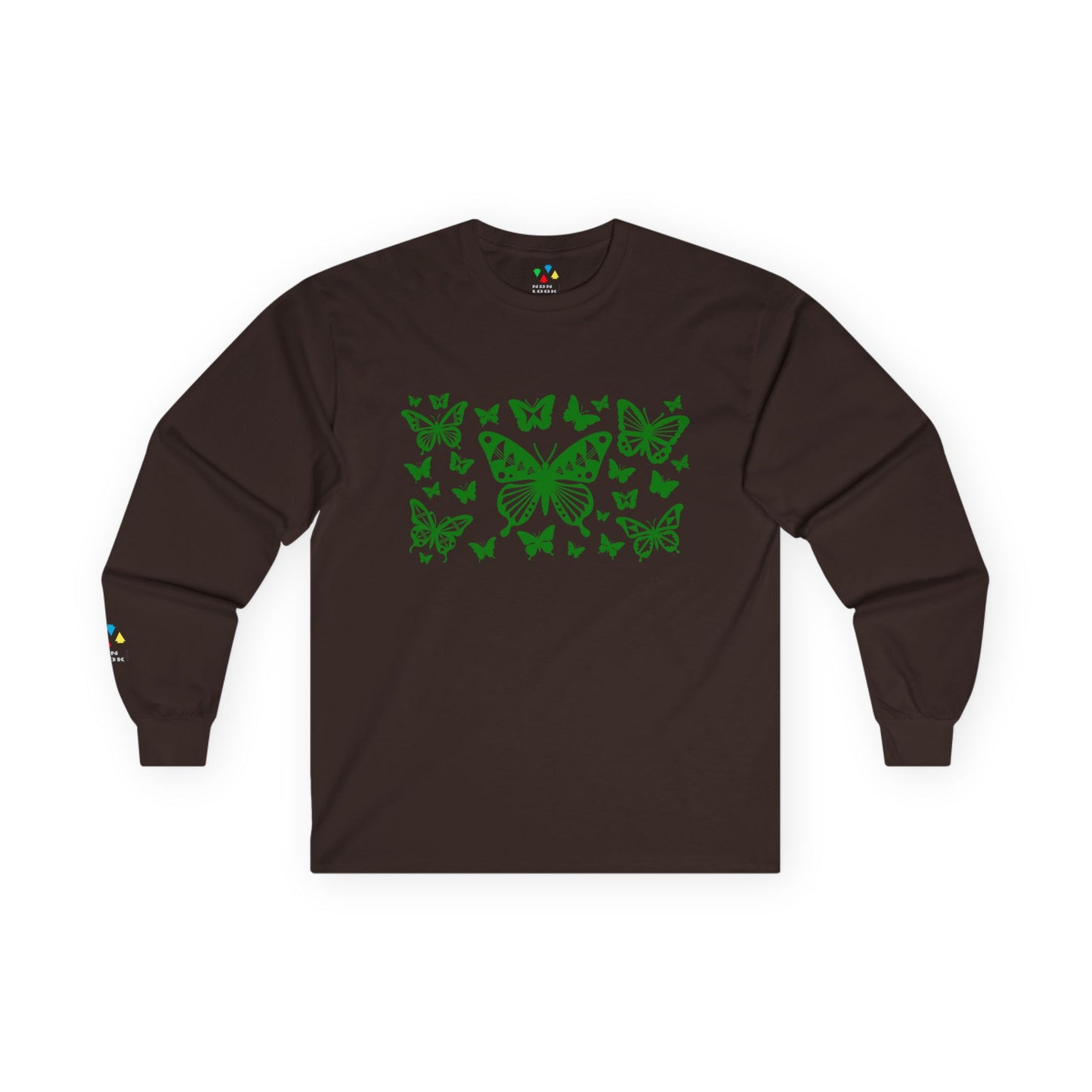 Butterfly Dance in Green Unisex Long Sleeve Tee