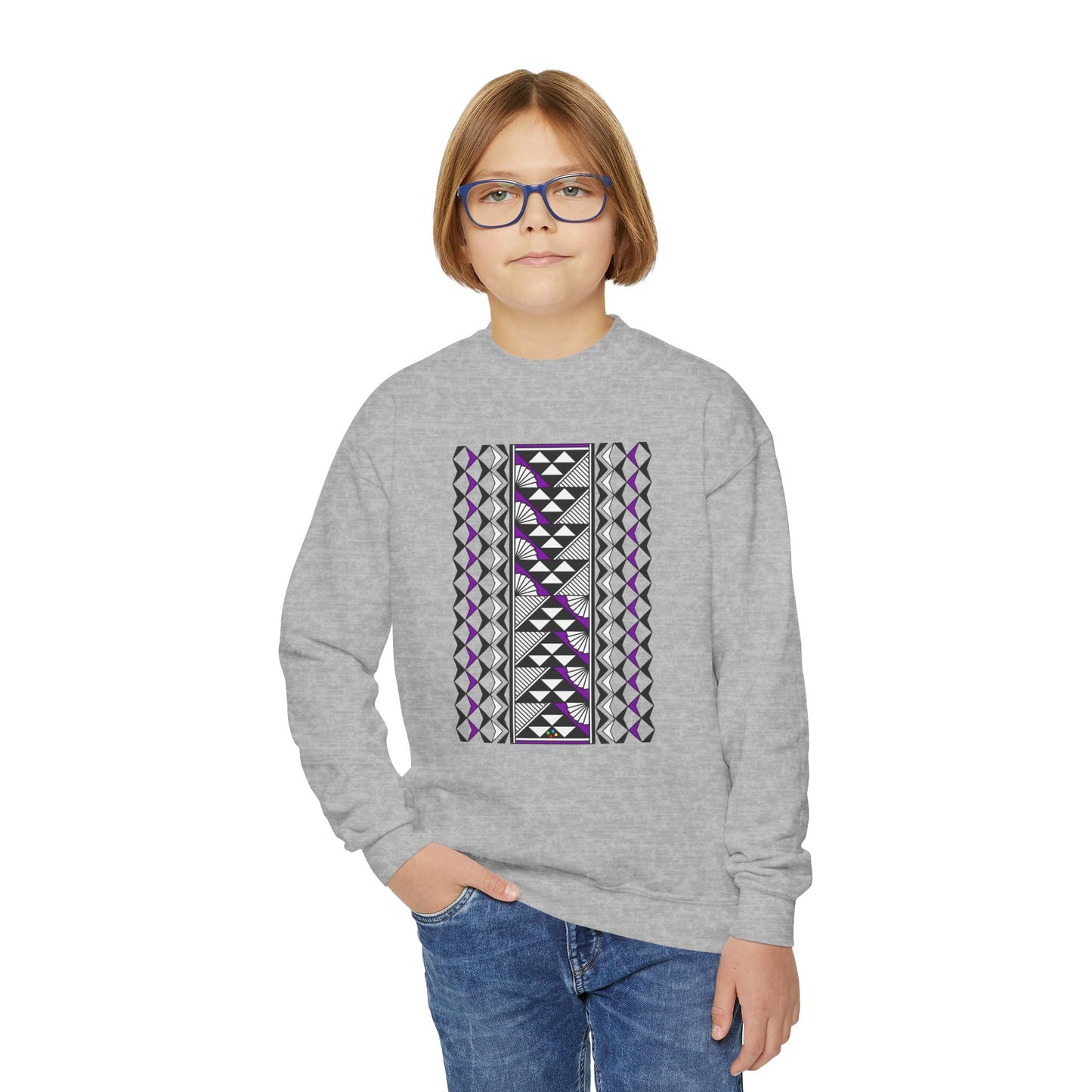 Rain and Sun in Purple Youth Crewneck Sweatshirt