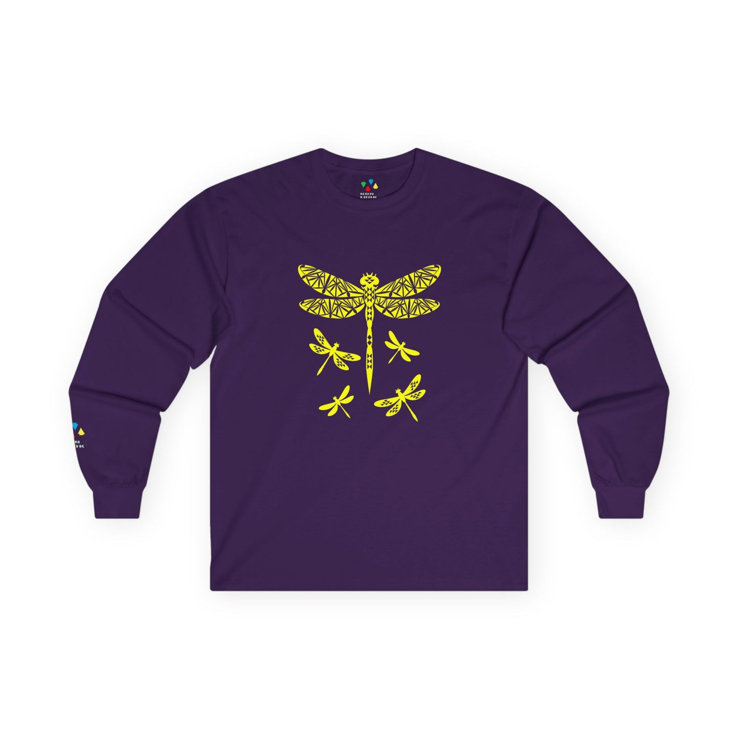 Native Dragonfly in Yellow Unisex Long Sleeve Tee