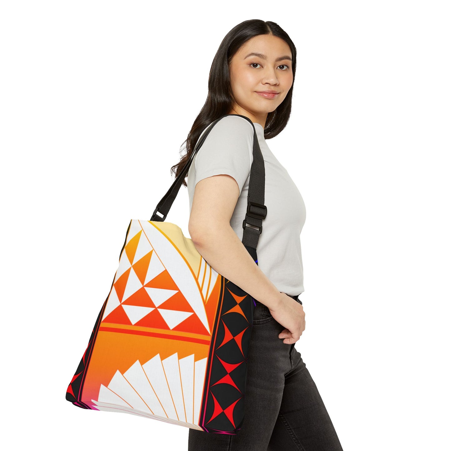 Dark Rainbow Southwest Sunrise Adjustable Tote Bag