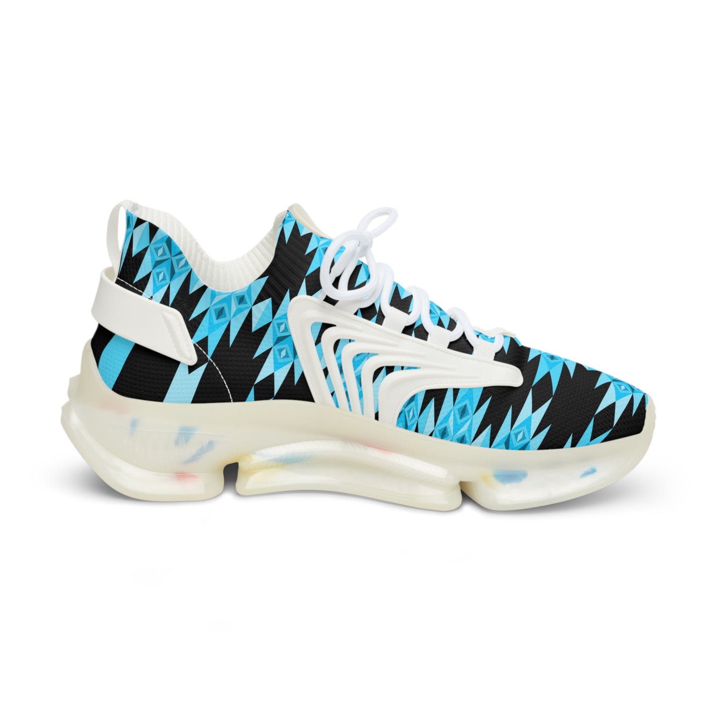 Turquoise Trail on Black Men's Mesh Sneakers