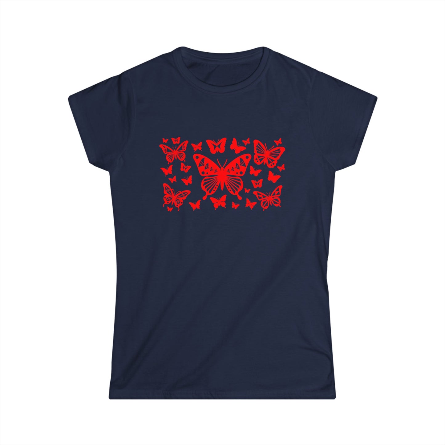 Red Butterfly Blast Women's Softstyle Tee