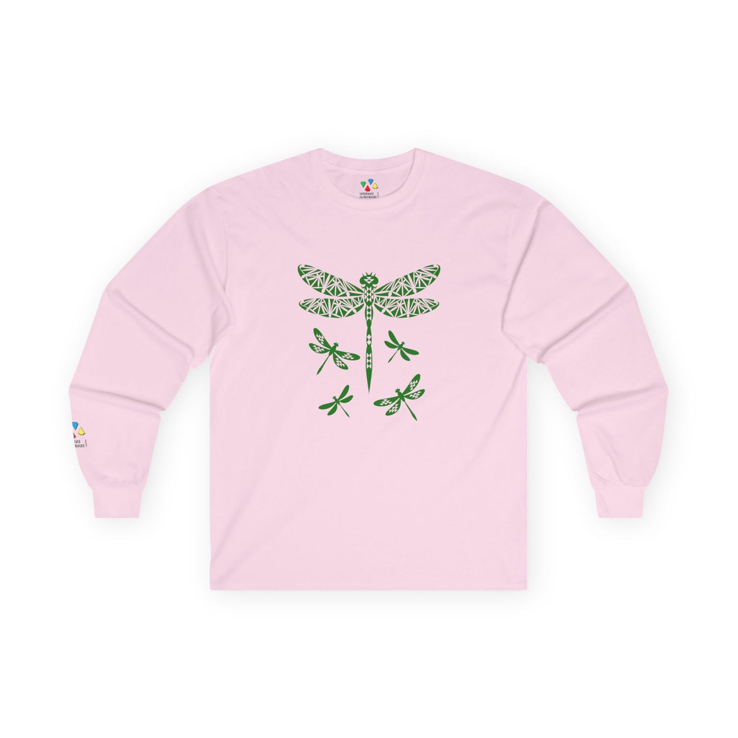 Native Dragonfly in Green Unisex Long Sleeve Tee