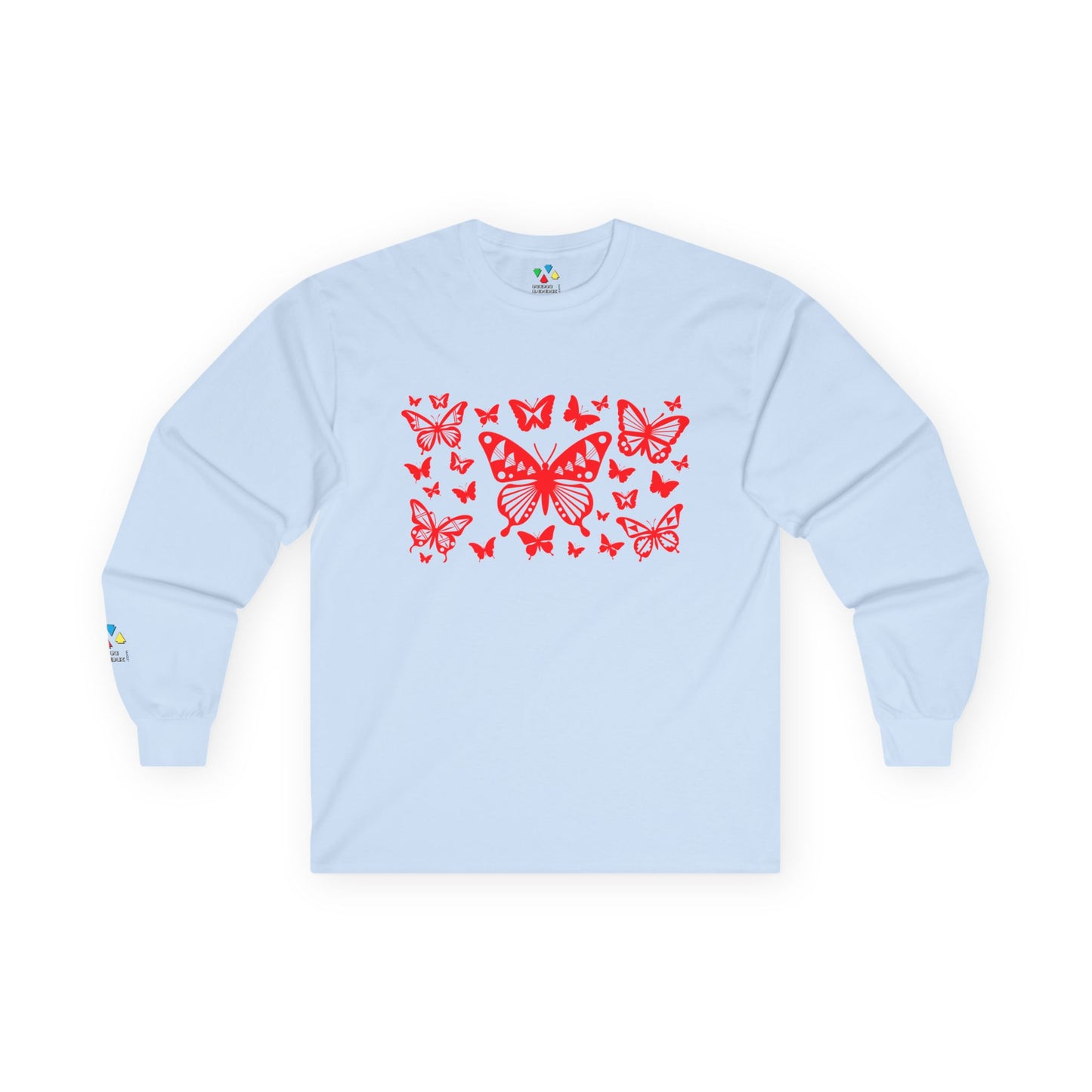Butterfly Dance in Red Unisex Long Sleeve Tee
