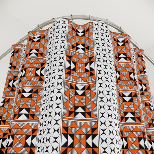 Southwest Mountains in Orange Shower Curtains