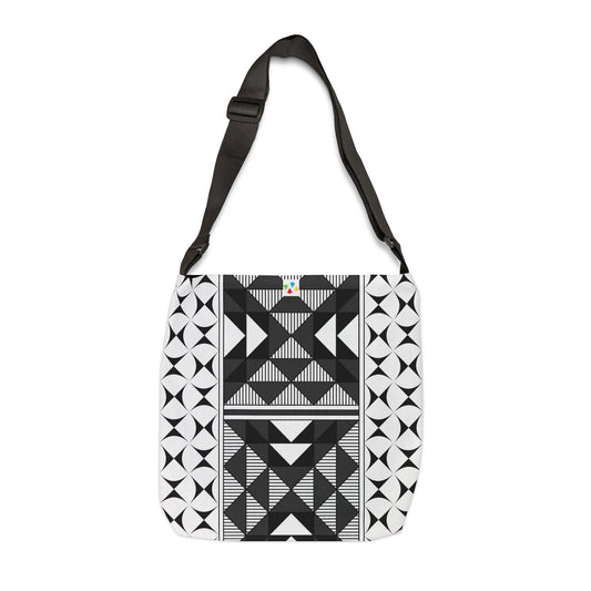 Charcoal Native Sacred Mountains Adjustable Tote Bag