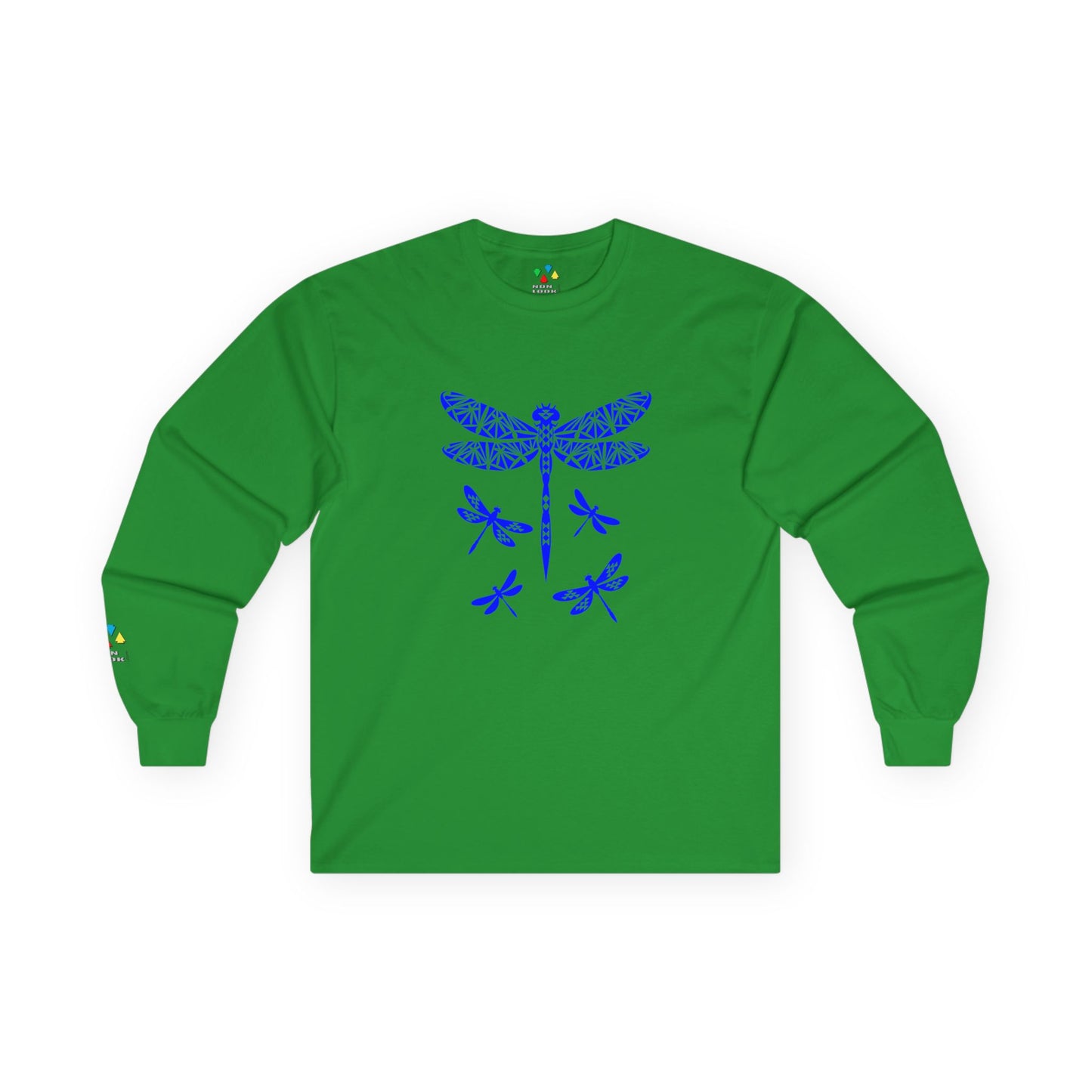 Native Dragonfly in Blue Unisex Long Sleeve Tee